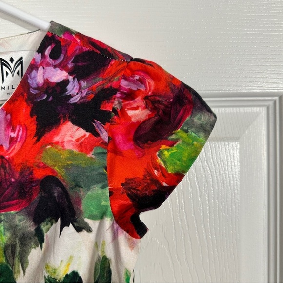 Milly Minis size 10 floral dress, a-line, full skirt, cotton, Christmas, party - Picture 8 of 10